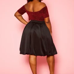 Plus Size Embellished Fit & Flare Dress -Radiant Drape Sales 2021371 001 3