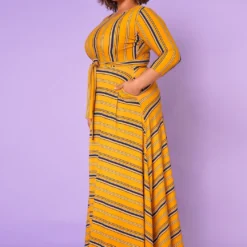 Plus Size Multi Striped Fit & Flare Maxi Dress -Radiant Drape Sales 2021372 004 4