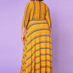 Plus Size Multi Striped Fit & Flare Maxi Dress -Radiant Drape Sales 2021372 004 5
