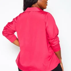 Plus Size Solid Collar Neck Shirt -Radiant Drape Sales 2021374 003 5