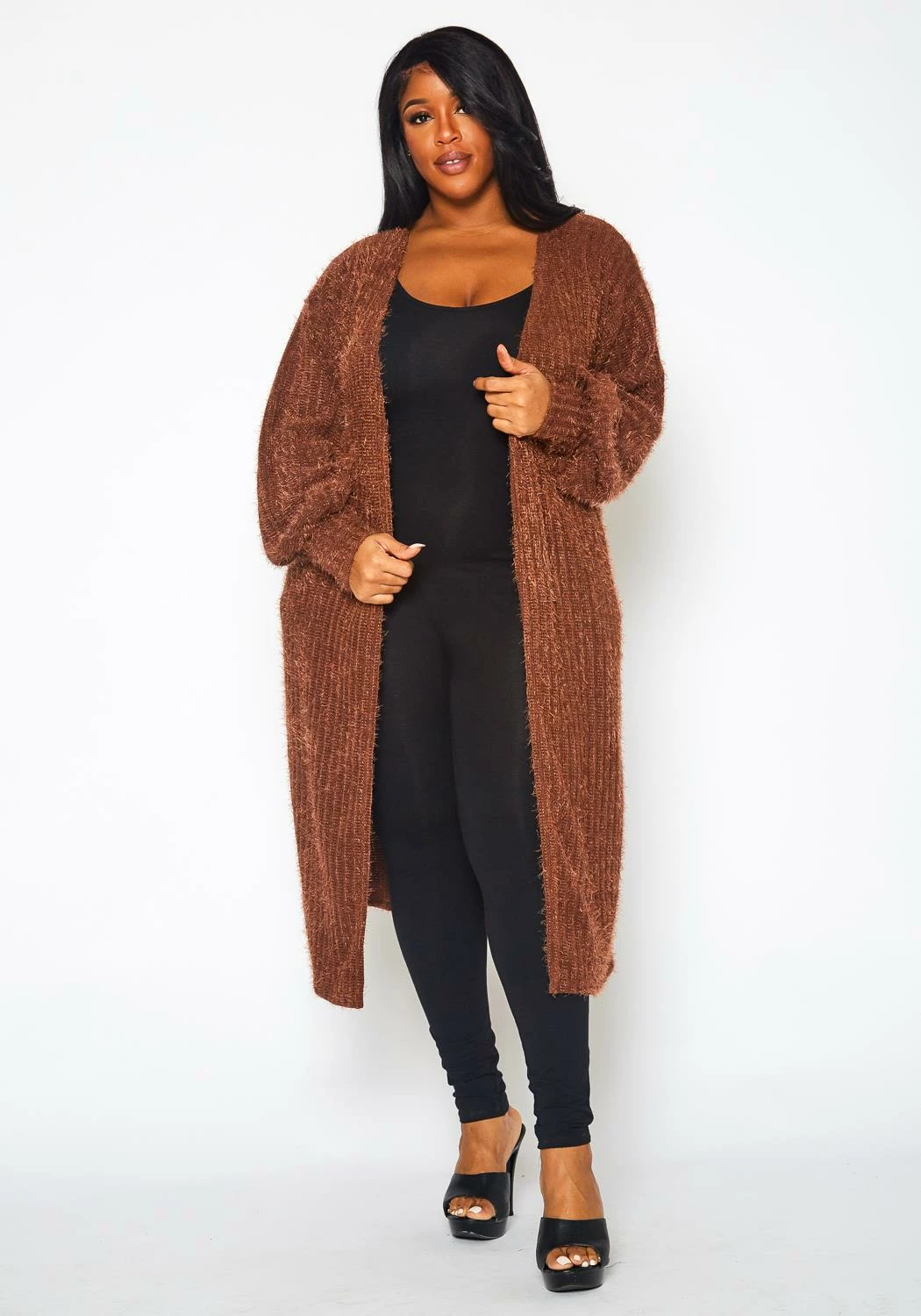 Plus Size Fuzzy Knit Duster Cardigan 1 Plus Size Fuzzy Knit Duster Cardigan