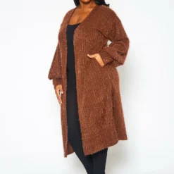 Plus Size Fuzzy Knit Duster Cardigan 9 Plus Size Fuzzy Knit Duster Cardigan -Radiant Drape Sales 2021380 002 3