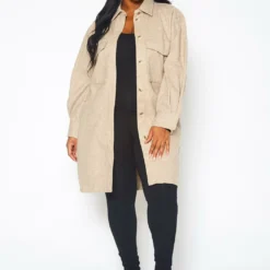 Plus Size Warm Wool Knit Coat