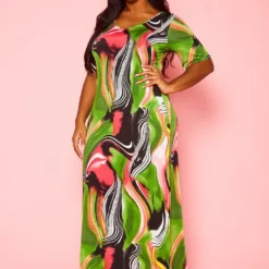 Plus Size Abstract Print Maxi Dress -Radiant Drape Sales 2021397 001 2
