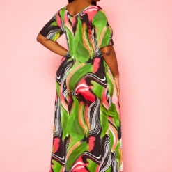 Plus Size Abstract Print Maxi Dress -Radiant Drape Sales 2021397 001 3