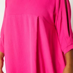 Plus Size Solid Short Sleeve Tunic Dress -Radiant Drape Sales 2021409 002 1