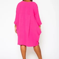 Plus Size Solid Short Sleeve Tunic Dress -Radiant Drape Sales 2021409 002 4