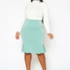 Plus Size Flare Pencil Skirt