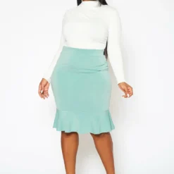 Plus Size Flare Pencil Skirt