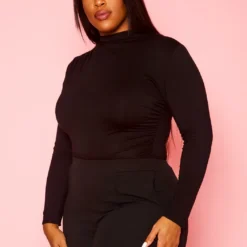 Plus Size High Neck Long Sleeve Bodysuit 8 Plus Size High Neck Long Sleeve Bodysuit -Radiant Drape Sales 2021411 001 3
