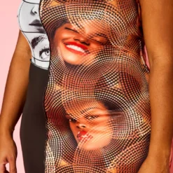Plus Size Pop Art Face Print Tube Dress 11 Plus Size Pop Art Face Print Tube Dress -Radiant Drape Sales 2021415 001 5