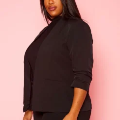 Plus Size Open Front Fitted Blazer 9 Plus Size Open Front Fitted Blazer -Radiant Drape Sales 2021416 001 3