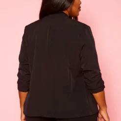 Plus Size Open Front Fitted Blazer 10 Plus Size Open Front Fitted Blazer -Radiant Drape Sales 2021416 001 4