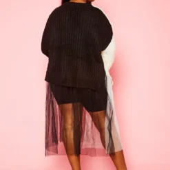 Plus Size Cable Knit Tulle Finished Cardigan -Radiant Drape Sales 2021417 002 5