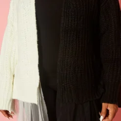 Plus Size Cable Knit Tulle Finished Cardigan -Radiant Drape Sales 2021417 002 6