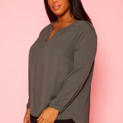 Plus Size Dotted Long Sleeve Blouse -Radiant Drape Sales 2021421 003 3