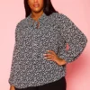Plus Size Pleione Floral Print Blouse