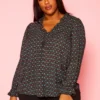 Plus Size Oriental Pattern Blouse