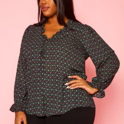Plus Size Oriental Pattern Blouse -Radiant Drape Sales 2021431 003 3