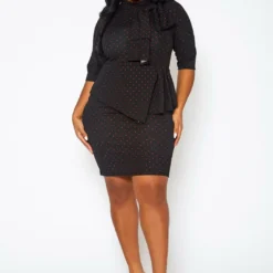 Plus Size Polka Dot Print Peplum Mini Dress -Radiant Drape Sales 2022396 002 2