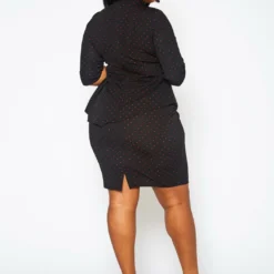 Plus Size Polka Dot Print Peplum Mini Dress -Radiant Drape Sales 2022396 002 4