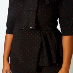 Plus Size Polka Dot Print Peplum Mini Dress -Radiant Drape Sales 2022396 002 5