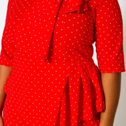 Plus Size Polka Dot Print Peplum Mini Dress -Radiant Drape Sales 2022396 003 5