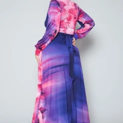 Plus Size Rose Gradient Print Fit & Flare Maxi Dress -Radiant Drape Sales 2022397 001 4