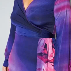 Plus Size Rose Gradient Print Fit & Flare Maxi Dress -Radiant Drape Sales 2022397 001 5