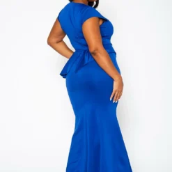 Plus Size Asymmetric Peplum Mermaid Hem Gown -Radiant Drape Sales 2022398 001 4