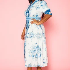 Plus Size Oriental Floral Print Maxi Dress -Radiant Drape Sales 2022402 001 3