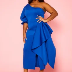 Plus Size One Sleeve Drape Front Gown -Radiant Drape Sales 2022410 002 3