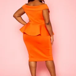 Plus Size Sleeveless V Neck Peplum Dress 10 Plus Size Sleeveless V Neck Peplum Dress -Radiant Drape Sales 2022411 002 4
