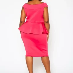 Plus Size Sleeveless V Neck Peplum Dress 10 Plus Size Sleeveless V Neck Peplum Dress -Radiant Drape Sales 2022411 004 4