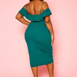 Plus Size Off Shoulder Drape Front Cocktail Dress -Radiant Drape Sales 2022414 002 4