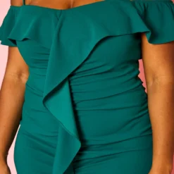 Plus Size Off Shoulder Drape Front Cocktail Dress -Radiant Drape Sales 2022414 002 5