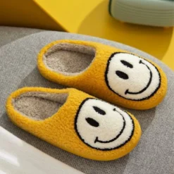 Smiley Face Plush Slippers