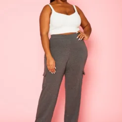 Plus Size High Waist Cotton Pants