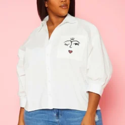 Plus Size Pocket Print Collar Neck Shirt -Radiant Drape Sales 2022428 001 2