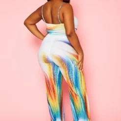 Plus Size Abstract Pattern Cami Jumpsuit -Radiant Drape Sales 2022431 001 5