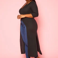 Plus Size Split Hem Longline Top -Radiant Drape Sales 2022436 001 4