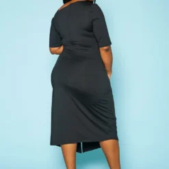 Plus Size Safety Pin Front Slit Bodycon Dress 10 Plus Size Safety Pin Front Slit Bodycon Dress -Radiant Drape Sales 2022438 001 4