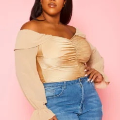 Plus Size Off Shoulder Long Sleeve Bodysuit 8 Plus Size Off Shoulder Long Sleeve Bodysuit -Radiant Drape Sales 2022440 002 1