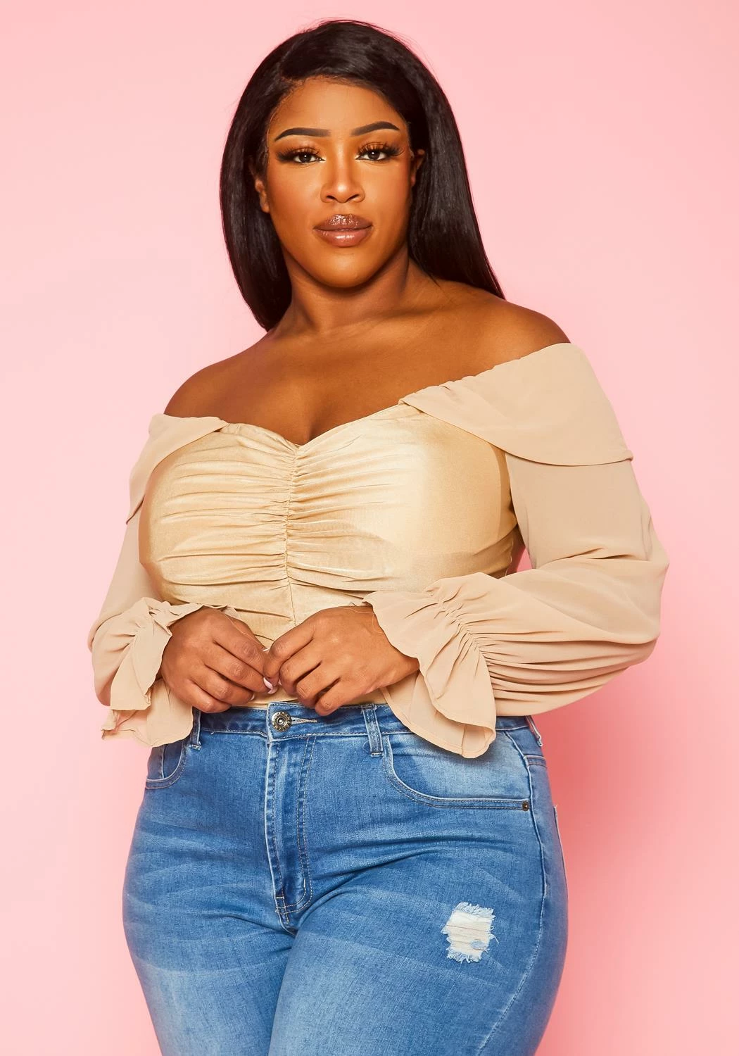 Plus Size Off Shoulder Long Sleeve Bodysuit 1 Plus Size Off Shoulder Long Sleeve Bodysuit