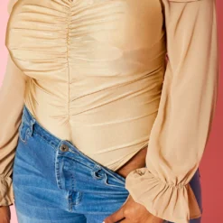 Plus Size Off Shoulder Long Sleeve Bodysuit 11 Plus Size Off Shoulder Long Sleeve Bodysuit -Radiant Drape Sales 2022440 002 5