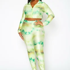 Plus Size Lime Green Matching Two Piece Set