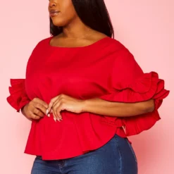 Plus Size Accordion Sleeve Blouse 9 Plus Size Accordion Sleeve Blouse -Radiant Drape Sales 2022450 002 3