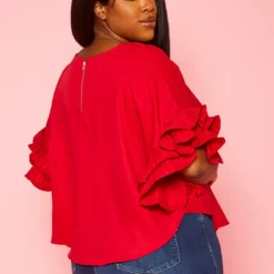 Plus Size Accordion Sleeve Blouse 10 Plus Size Accordion Sleeve Blouse -Radiant Drape Sales 2022450 002 4