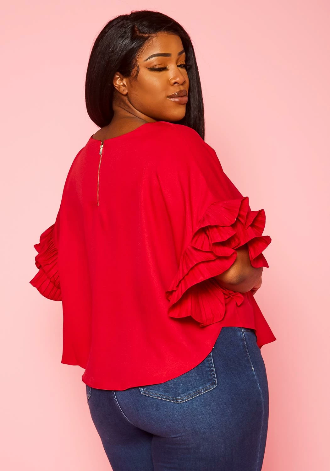 Plus Size Accordion Sleeve Blouse 5 Plus Size Accordion Sleeve Blouse - Image 5