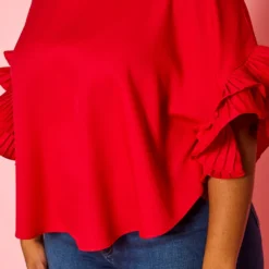 Plus Size Accordion Sleeve Blouse 11 Plus Size Accordion Sleeve Blouse -Radiant Drape Sales 2022450 002 5